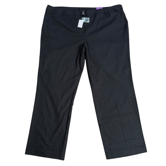 Lane Bryant‎ Straight Stretch Linen Black NEW Pants With Pockets Plus Sz 26 #452 - Picture 2 of 13